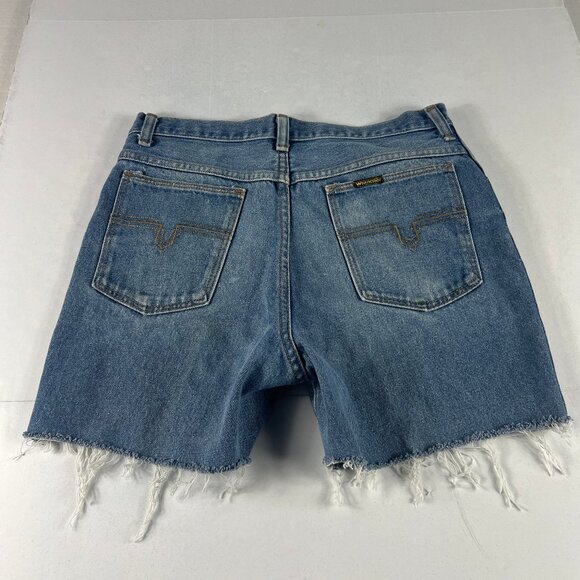 VTG Wrangler Shorts Men's 30* Blue Faded Cut Off Denim Jorts Talon Zipper Tag 32 - Picture 6 of 16